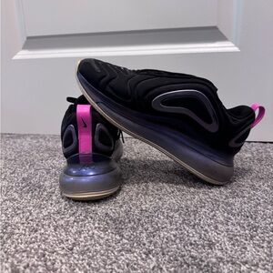 Nike Air Max 720 Pink/Purple/Black Lace Up Wedge Sneakers US 6.5